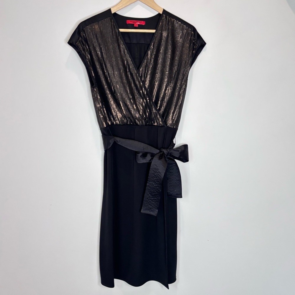 Narciso Rodriguez Design Nation Sequins Evening Party Formal Black Dress Medium